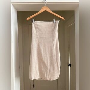 Old Navy Fit & Flare Strapless Mini Dress - Size S - Natural Linen